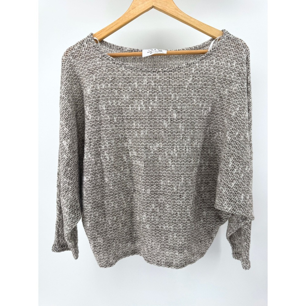 Slouchy Dolman Sleeve Top Sadie & Sage Oversized Knit Sweater XS Brown USA